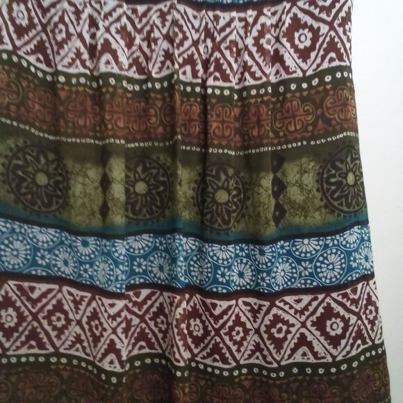 Chris McLaughlin Dress Women 4 Sleeveless Flowing Pattern Green Brown - Picture 8 of 16